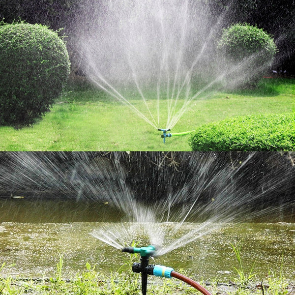 Zephyr Automatic 360° Rotating Garden Water Sprinkler – Adjustable Lawn Irrigation System (Blue)