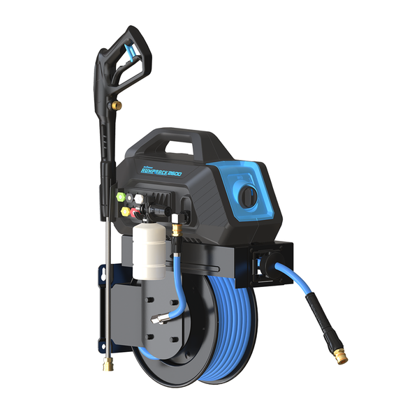 BluShield HumpBack 2600PSI All-in-One Pressure Washer System, Auto-Retractable Hose Reel, Industrial Pump, Accessories