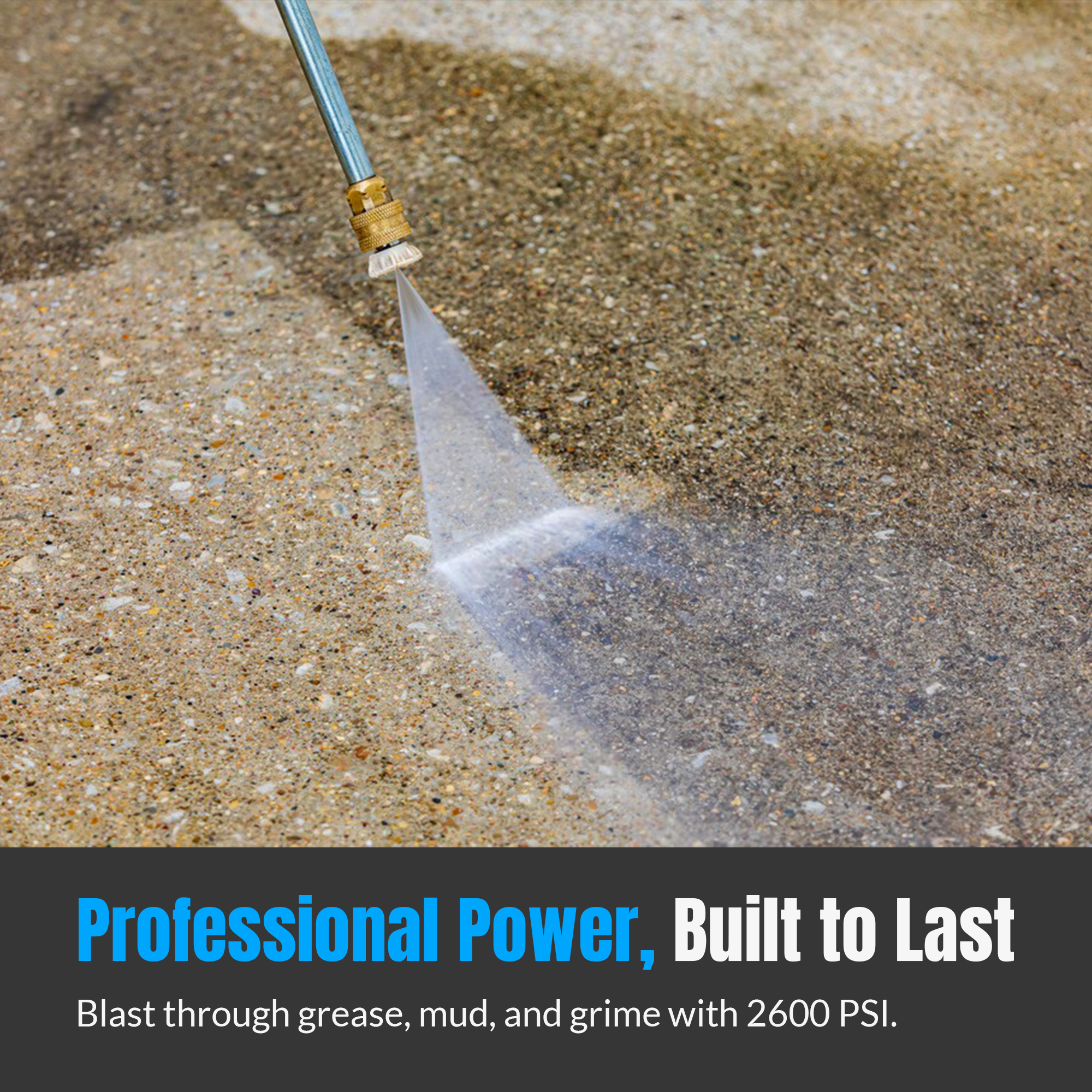 BluShield HumpBack 2600PSI All-in-One Pressure Washer System, Auto-Retractable Hose Reel, Industrial Pump, Accessories