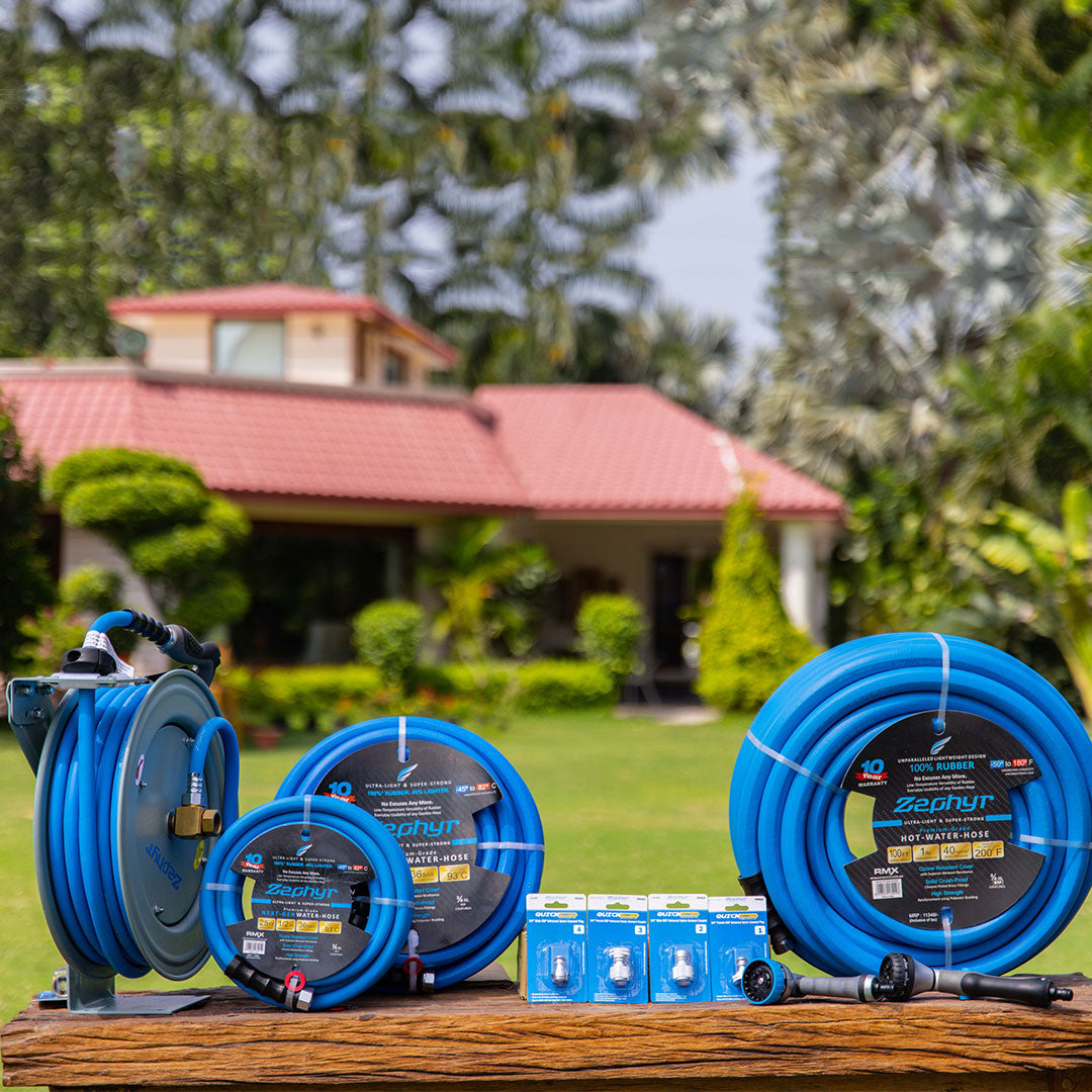 Combo of Zephyr Next-Gen Rubber Water Hose 1/2" (13MM) – A Great Value for Gardening Enthusiasts