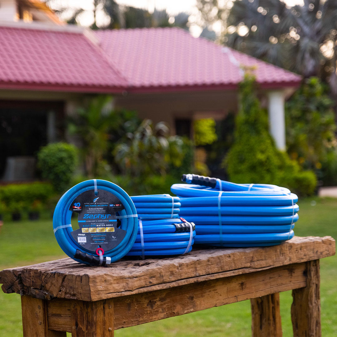 Combo of Zephyr Next-Gen Rubber Water Hose 1/2" (13MM) with All Kits – Perfect for Complete Setup