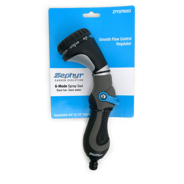 Zephyr ErgoFlow 8-Mode High-Performance Water Spray Gun – Save Water While Gardening or Car Washing