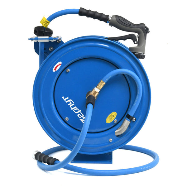 Zephyr Blue Heavy-Duty Auto-Retractable Water Hose Reel – Durable and Great for Heavy-Duty Cleaning