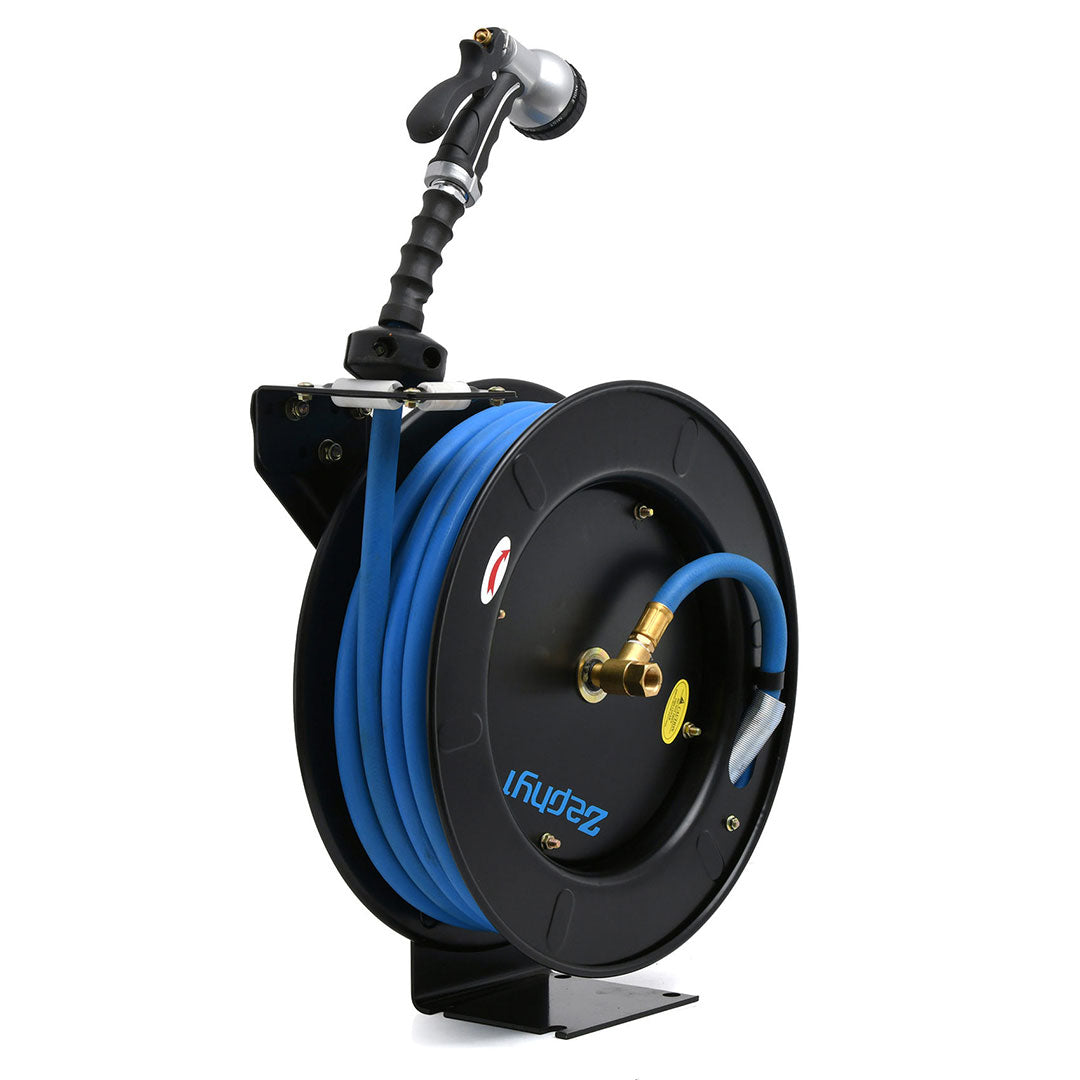 Zephyr Auto-Retractable Garden Hose Reel with Spray Gun 1/2" (13mm), Entry Model – Perfect for Gardening and Car Washing