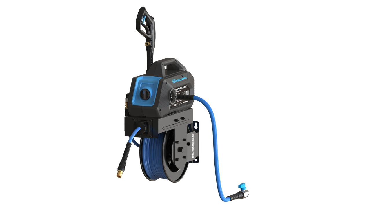BluShield HumpBack 2600PSI All-in-One Pressure Washer System, Auto-Retractable Hose Reel, Industrial Pump, Accessories