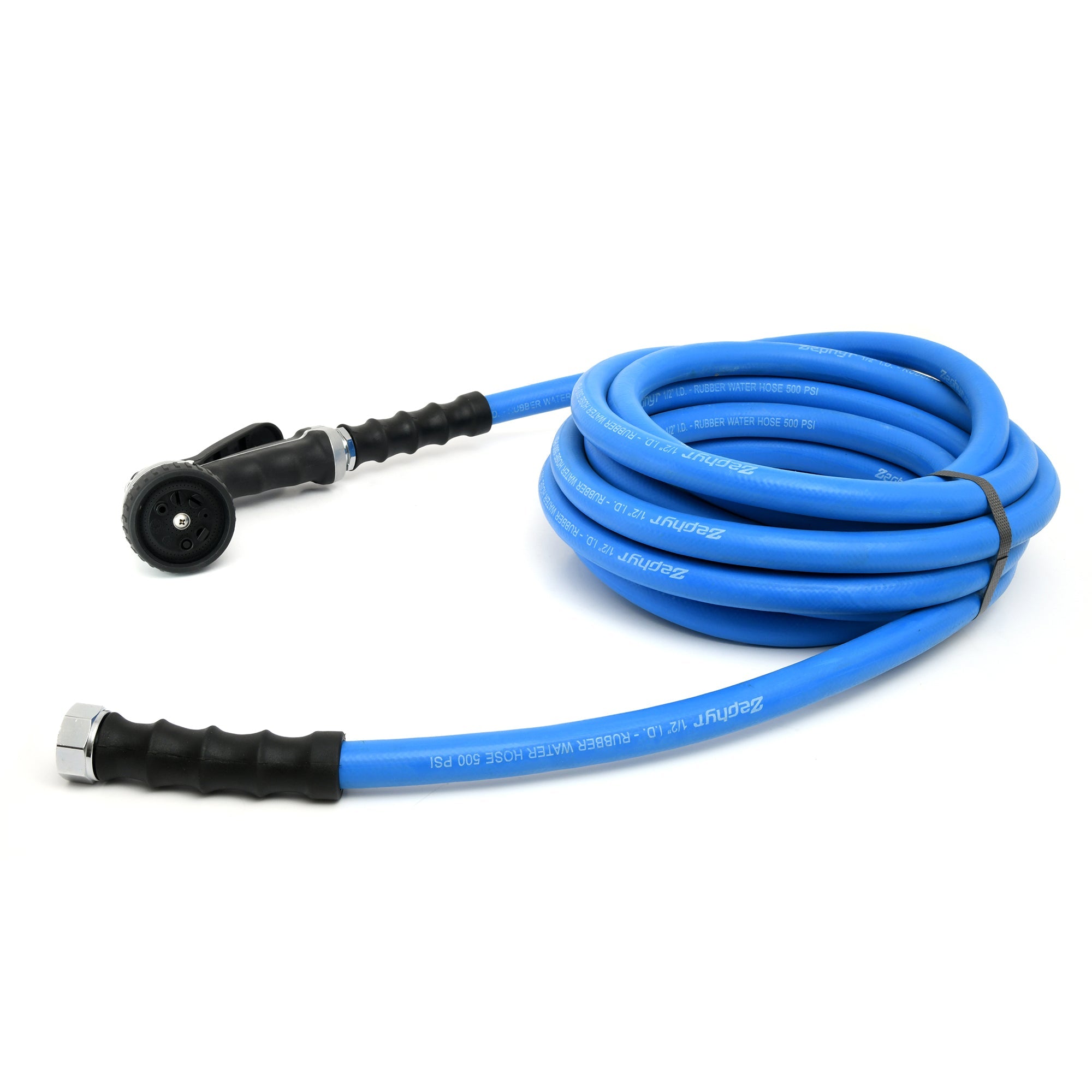 Zephyr Hose-Spray Set (25ft, Blue/Black/Silver, 2 Pieces) – Compact and Versatile
