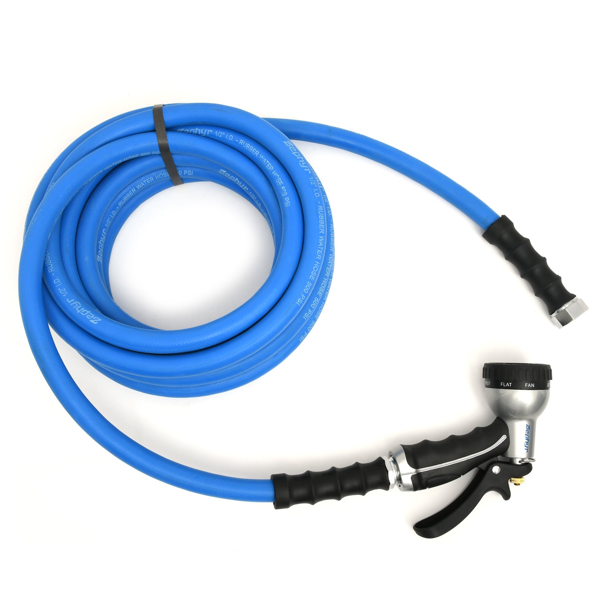 Zephyr Hose-Spray Set (25ft, Blue/Black/Silver, 2 Pieces) – Compact and Versatile