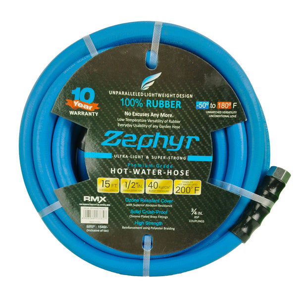 Zephyr Next-Gen Rubber Water Hose (13MM x 15Mtr) – Lightweight and Flexible for Any Home Garden