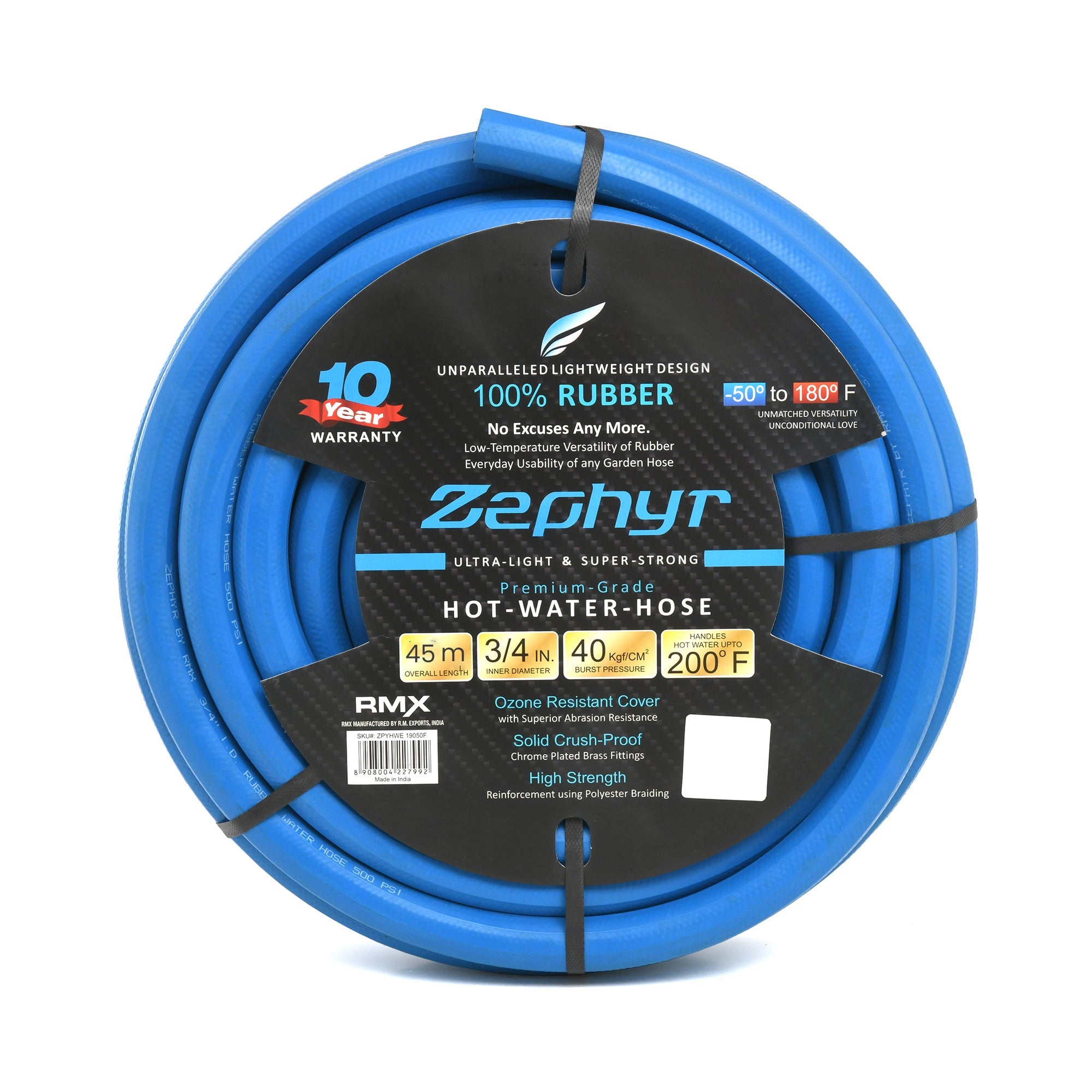 Zephyr Water Hose (3/4", No Fittings) – Lightweight and Flexible - Ideal for Gardening , Car Washing & Outdoor Cleaning