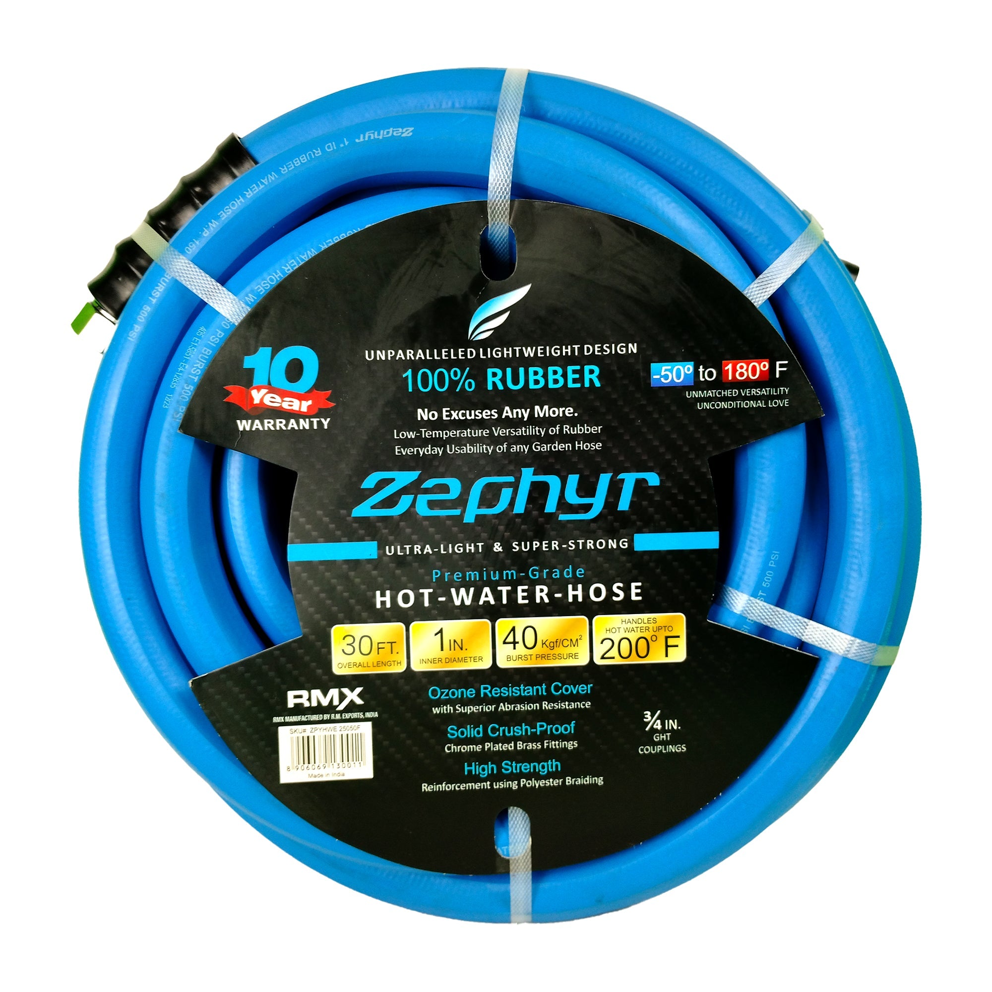 Zephyr Next-Gen Rubber Water Hose 1" (25MM) – Durable and Perfect for Large-Scale Watering