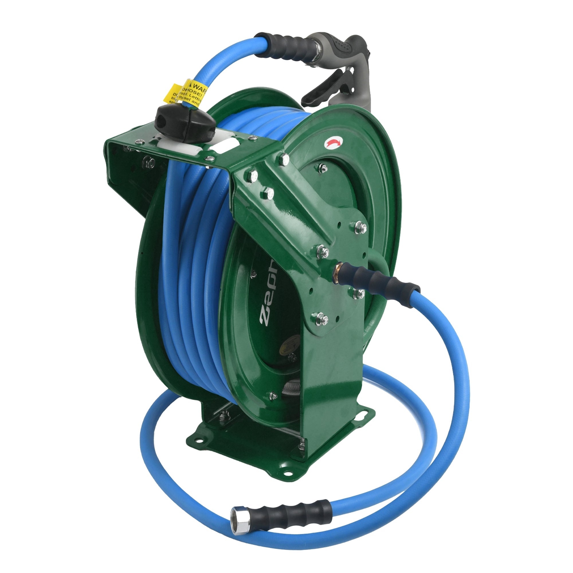 Zephyr Auto-Retractable Large Water Hose Reel (19mm) – Fitted with Premium Rubber Hose and 8-Mode Water Spray Gun
