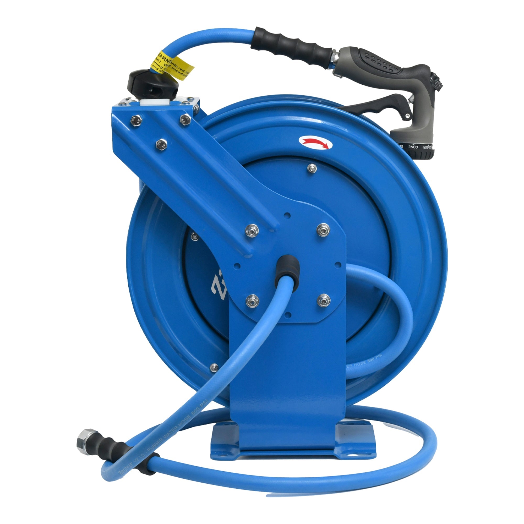 Zephyr Auto-Retractable Large Water Hose Reel (19mm) – Fitted with Premium Rubber Hose and 8-Mode Water Spray Gun