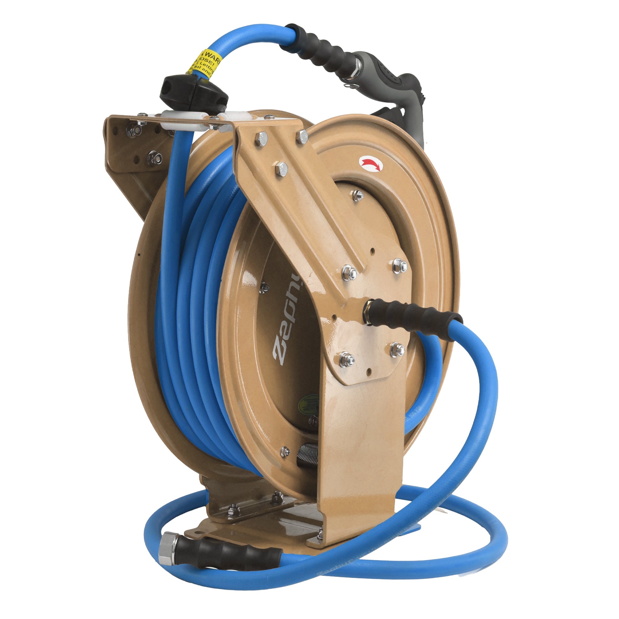 Zephyr Auto-Retractable Garden Hose Reel (19mm/3/4") – Fitted with Premium Rubber Hose and 8-Mode Water Spray Gun
