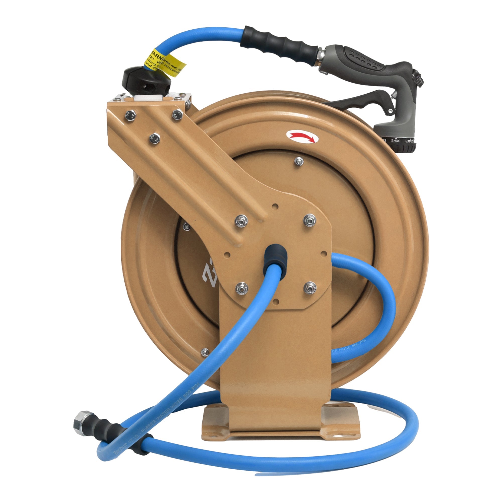 Zephyr Auto-Retractable Garden Hose Reel (19mm/3/4") – Fitted with Premium Rubber Hose and 8-Mode Water Spray Gun